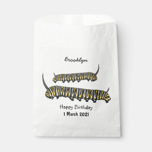 Monarch caterpillar cartoon illustration favour bag