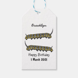 Monarch caterpillar cartoon illustration  gift tags