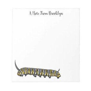 Monarch caterpillar cartoon illustration notepad