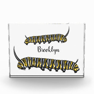 Monarch caterpillar cartoon illustration photo block