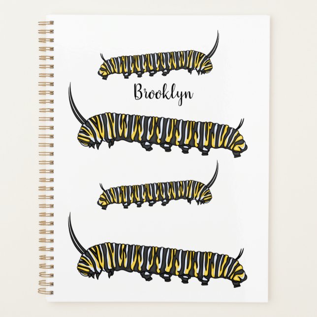 Monarch caterpillar cartoon illustration  planner (Front)
