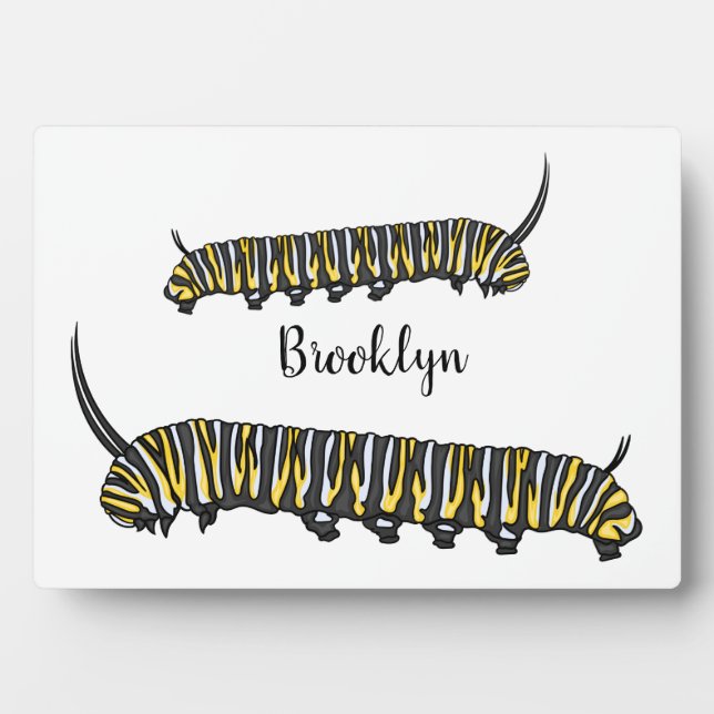 Monarch caterpillar cartoon illustration  plaque (Front)