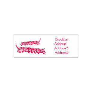Monarch caterpillar cartoon illustration self-inking stamp