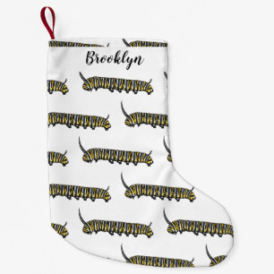 Monarch caterpillar cartoon illustration small christmas stocking
