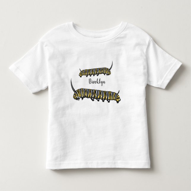 Monarch caterpillar cartoon illustration toddler T-Shirt (Front)