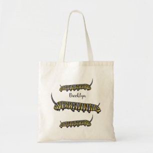 Monarch caterpillar cartoon illustration  tote bag