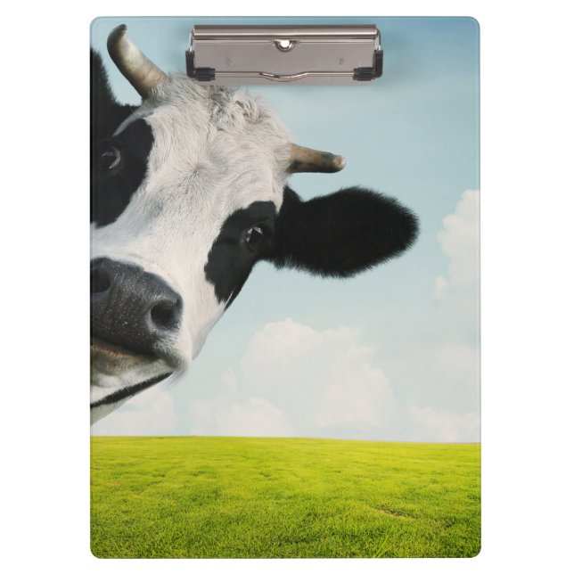 Monarch Cow Black  Fur  Clipboard (Front)