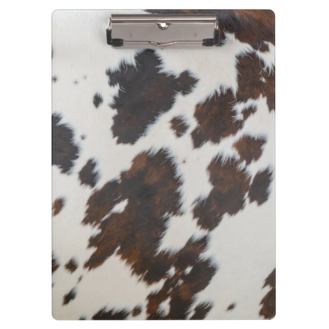Monarch Cow Black  Fur  Clipboard (Front)