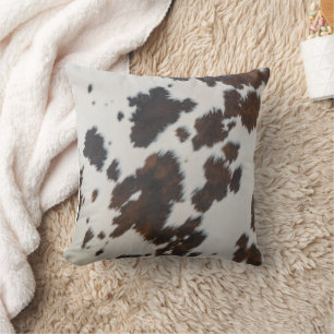 Monarch Cow Black Fur Cushion