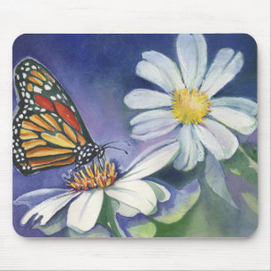 Monarch & Daisies Mouse Pad