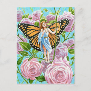 Monarch Fairy amongst the Roses Postcard