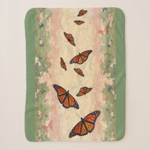 Monarch Garden Sherpa Blanket