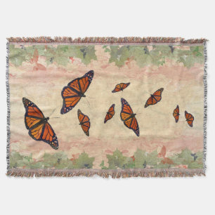 Monarch Garden Throw Blanket