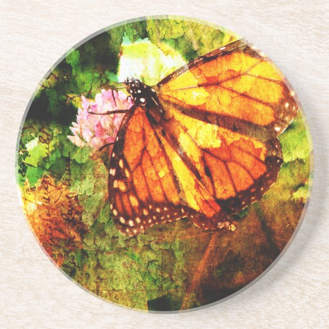 Monarch Grunge Coaster (Front)