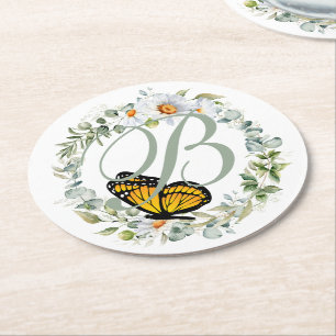 Monarch Monogram Paper Coaster