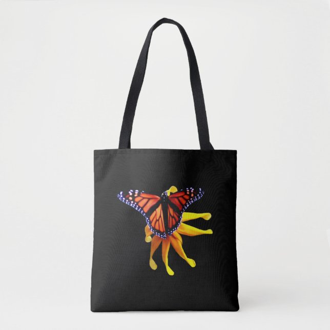 Monarch on Brown Eyed Susan Tote Bag (Front)