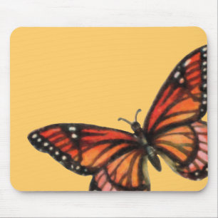 Monarch on Custom Colour Background Mouse Pad