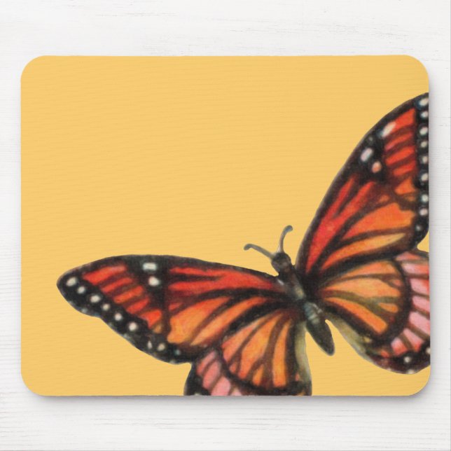 Monarch on Custom Colour Background Mouse Pad (Front)