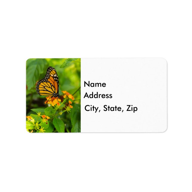 Monarch On Lantana Label (Front)