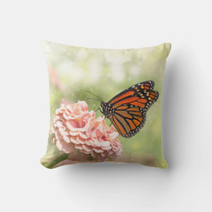 Monarch on Zinnia Cushion