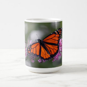 Monarch Orange Butterfly Floral Photo Coffee Mug