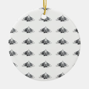 Monarch outline all around ceramic ornament