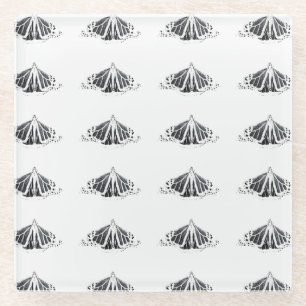 Monarch outline all around glass coaster