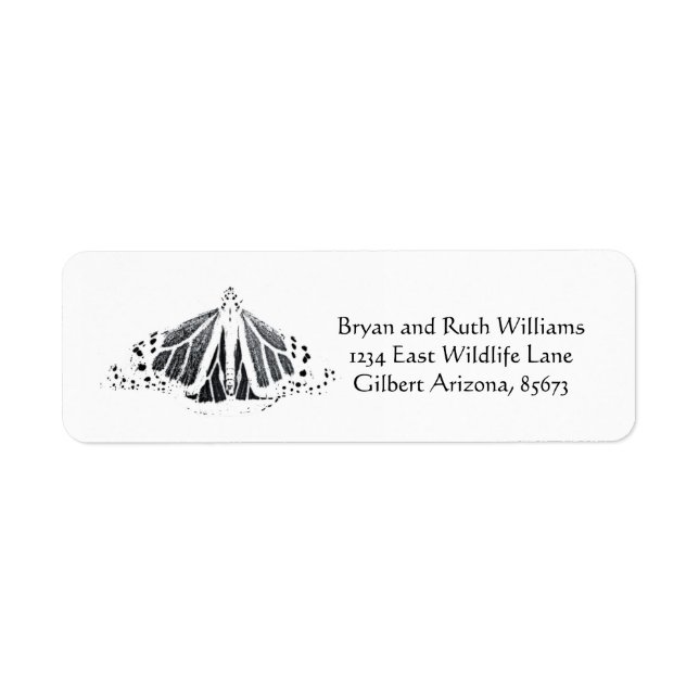 Monarch outline return address label (Front)