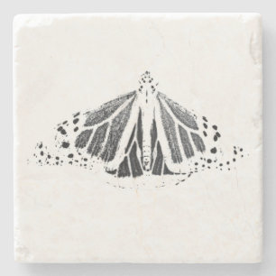 Monarch outline stone coaster