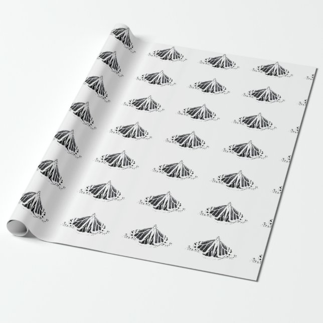 Monarch outline wrapping paper (Unrolled)