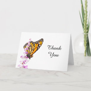 Monarch perched on lavender Thank you Card