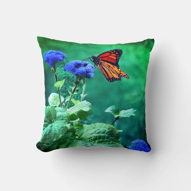 Monarch Summer Throw Pillow (Front)