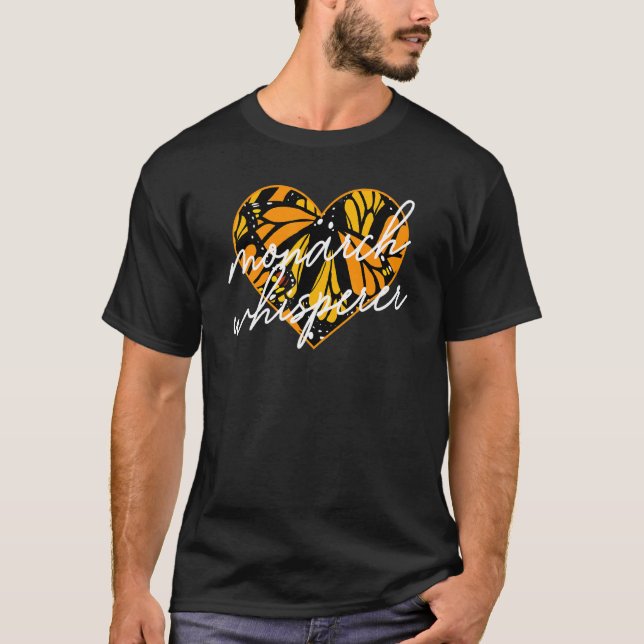 Monarch Whisperer Butterfly Wing Heart Pattern Coo T-Shirt (Front)