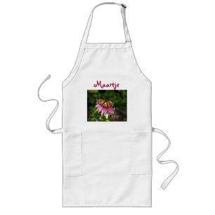 monarch with wings spread long apron