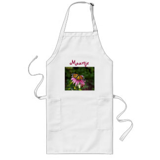 monarch with wings spread long apron