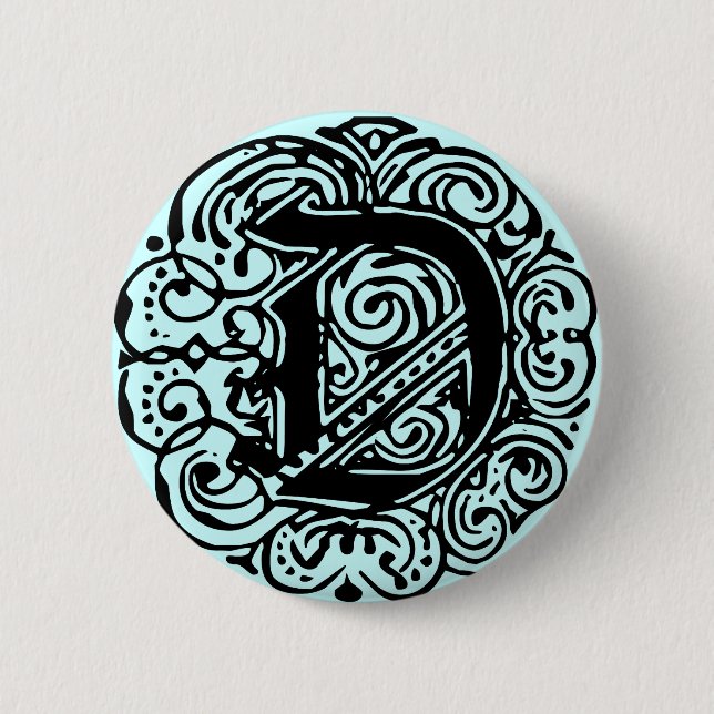 Monarchia Black  "D" 6 Cm Round Badge (Front)