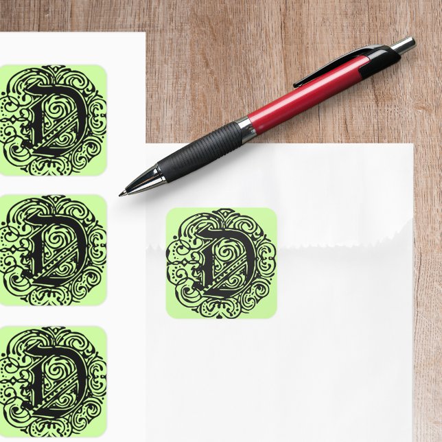 Monarchia Black  "D" Square Sticker (Monarchia Black "D" Square Sticker)