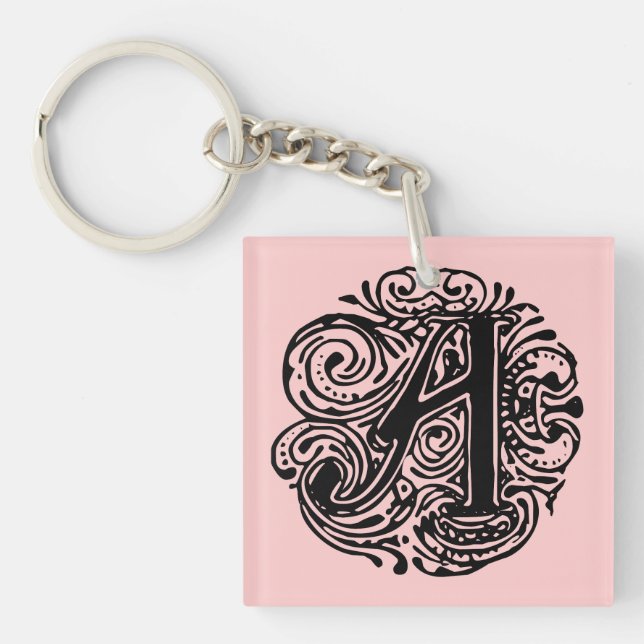 Monarchia Black Letter "A" Key Ring (Front)