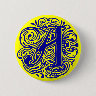 Monarchia Blue "A" 6 Cm Round Badge