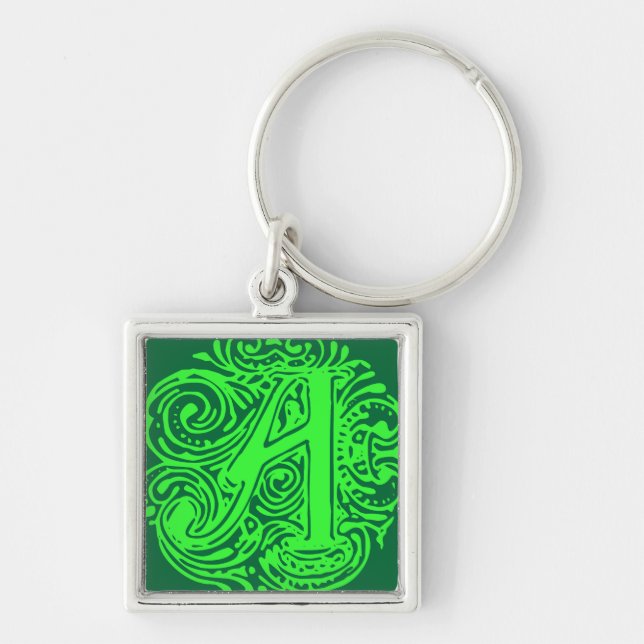 Monarchia Green  "A" Key Ring (Front)