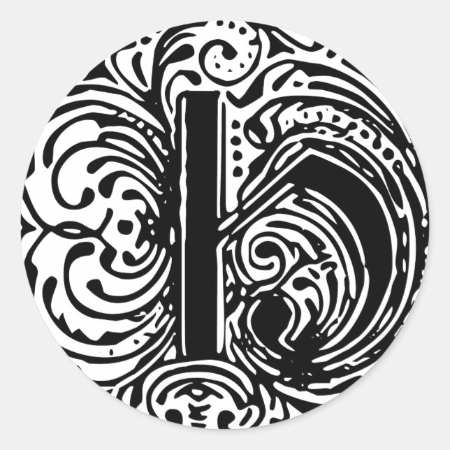 Monarchia Letter "H" Classic Round Sticker (Front)