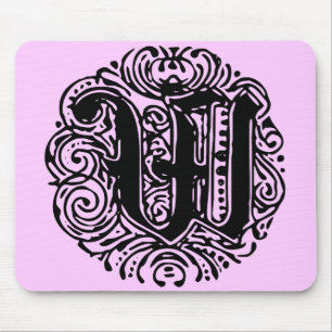 Monarchia Monogram Letter W Initial Alphabet W Mouse Pad