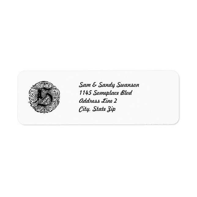 Monarchia "S" Return Address Label (Front)