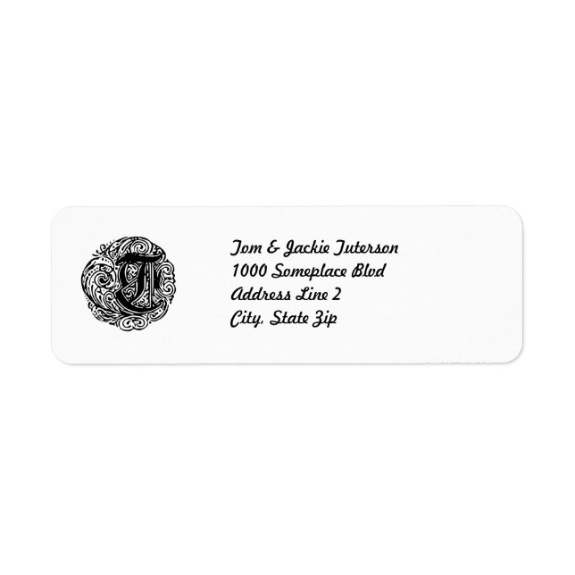 Monarchia "T" Return Address Label (Front)