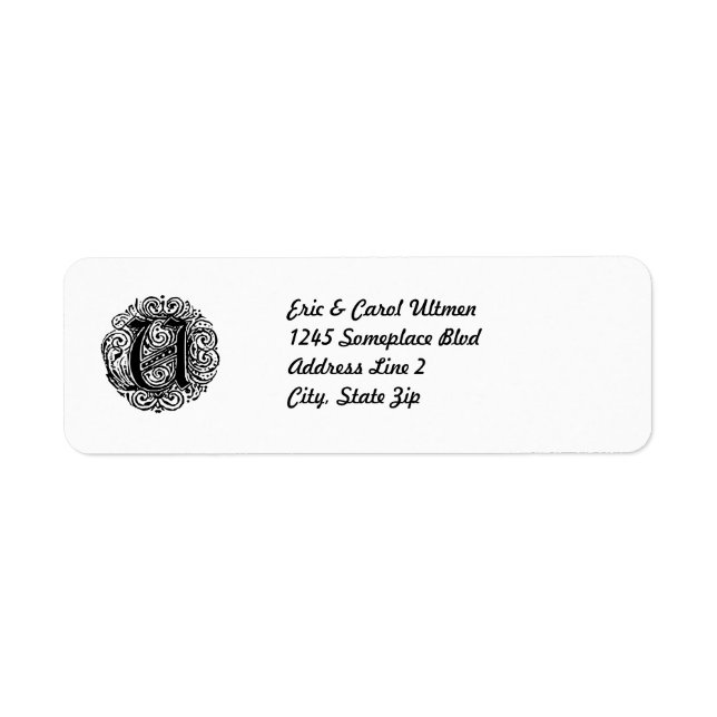 Monarchia "U" Return Address Label (Front)