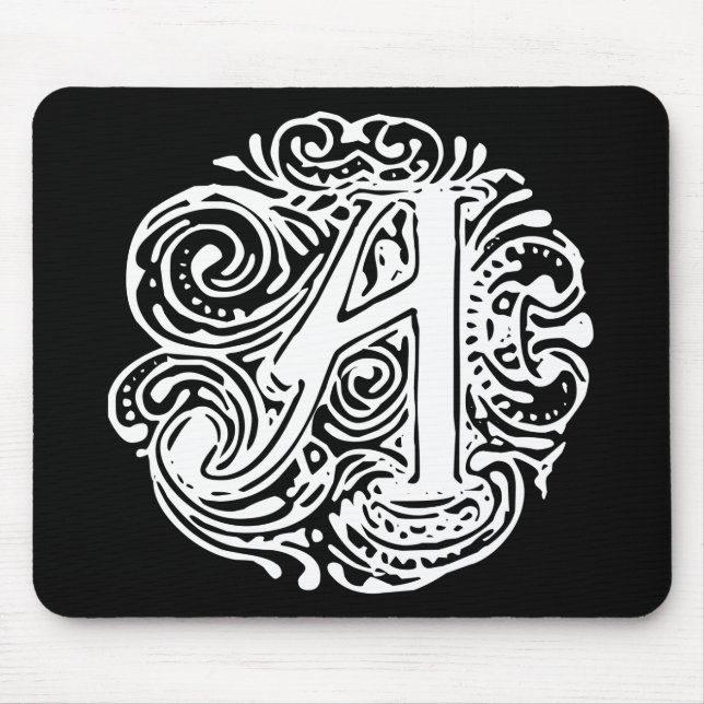 Monarchia White Letter "A" Mouse Pad (Front)