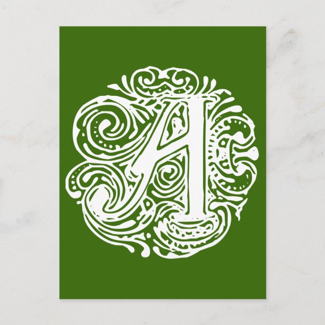 Monarchia White Letter "A" Postcard (Front)