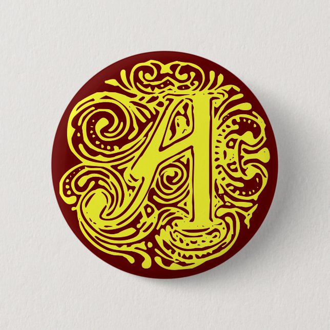 Monarchia Yellow "A" 6 Cm Round Badge (Front)