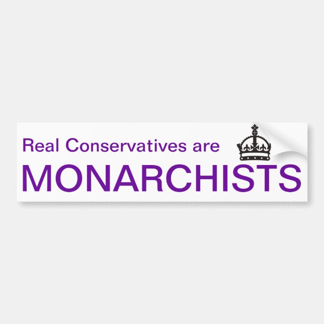 Monarchist Bumper Sticker (Front)