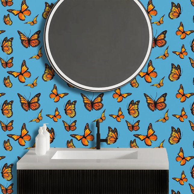 Monarchs Blue Orange Butterflies Wallpaper (Creator Uploaded)